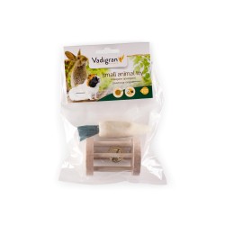 Jouet rongeur bois carotte 9,5cm & rouleau 7cm