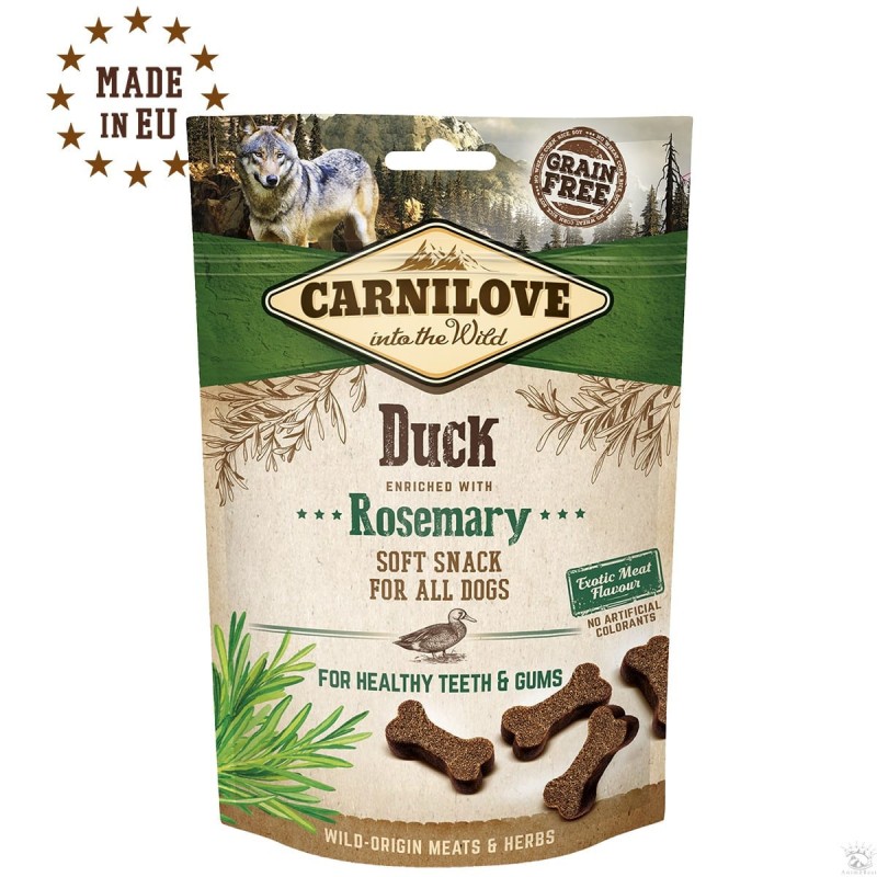 Carnilove Soft Snack canard et romarin 200g pour chien