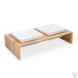 Freezack Meshidai Double Feeder gamelle en bois pour chien / L (900 ml)