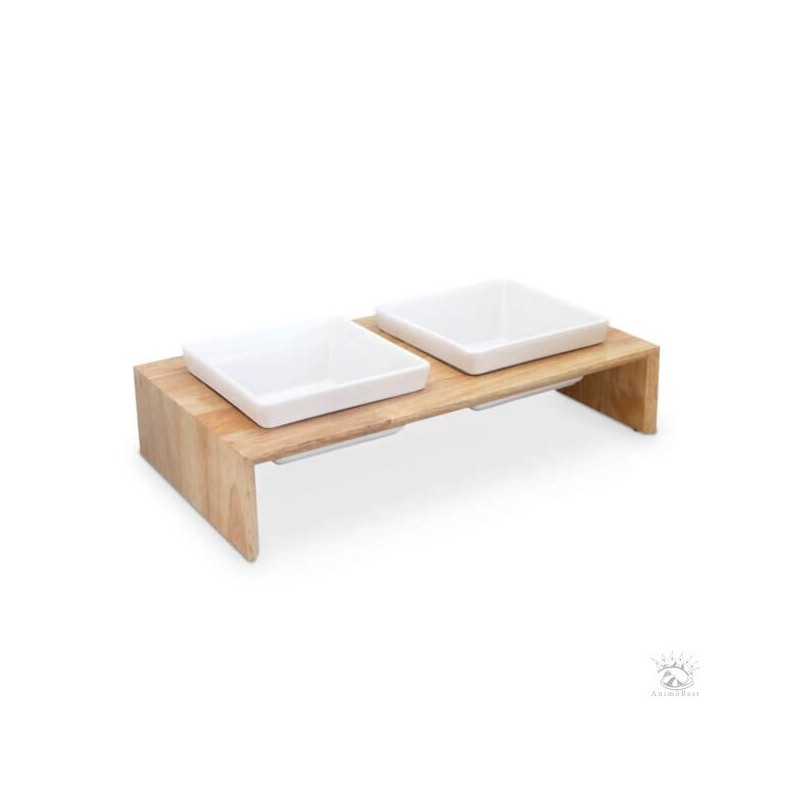 Freezack Meshidai Double Feeder gamelle en bois pour chien / L (900 ml)