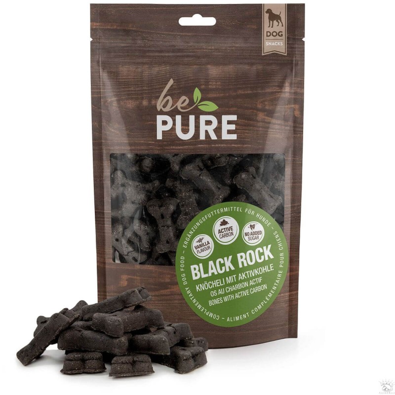 bePure Black Rock Ossements au charbon actif pour chiens 500g
