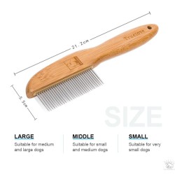 Peigne en bambou à dents arrondie