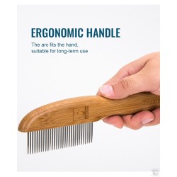 Peigne en bambou à dents arrondie