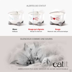 Catit Pixi -Fontaine à eau pour chat en acier inoxydable