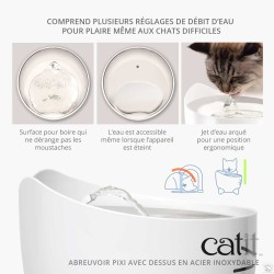 Catit Pixi -Fontaine à eau pour chat en acier inoxydable