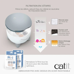 Catit Pixi -Fontaine à eau pour chat en acier inoxydable