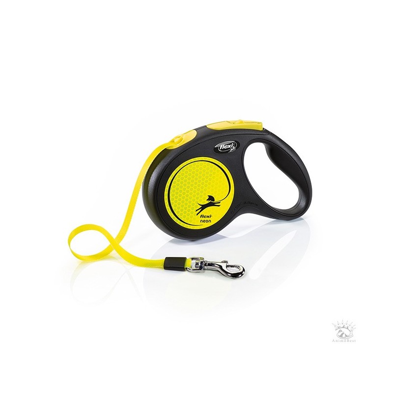 Laisse à enrouleur pour chiens Flexi Neon sangle (5m)
