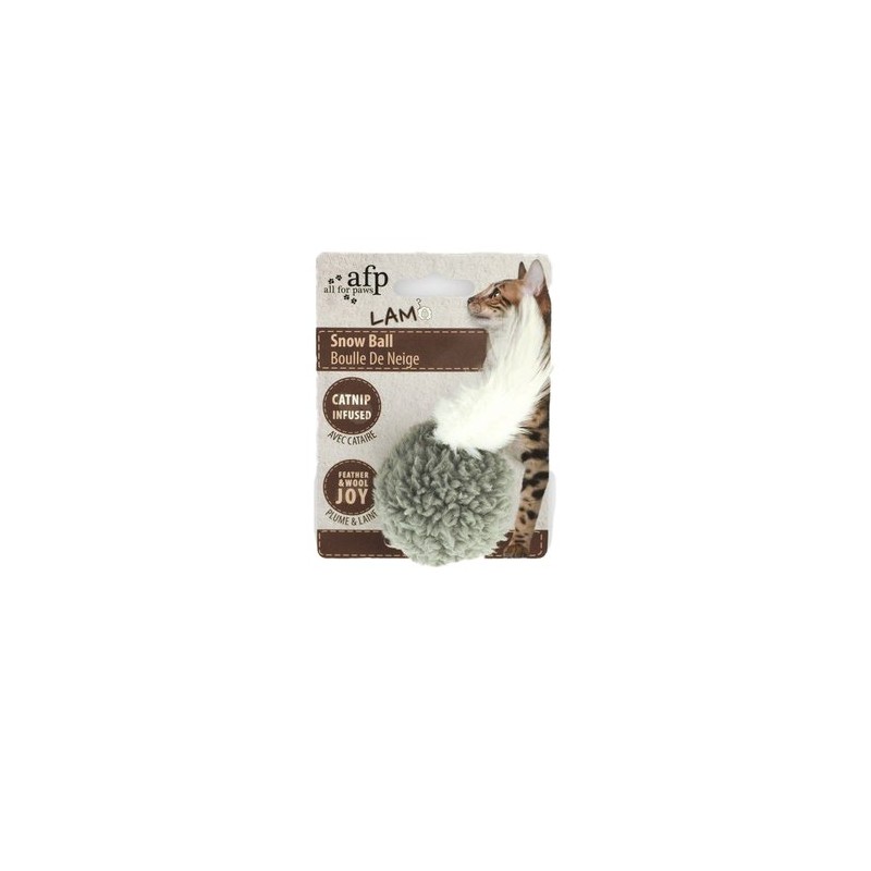 All For Paws Jouet pour chat Lambswool Snow Ball