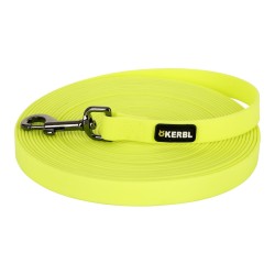Longe de travail et de recherche pour chien 10 m en PVC jaune fluo