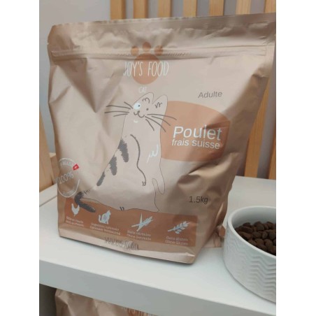 Croquettes sèches chat – Poulet frais 100% Suisse
