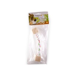 Jouet pour petits animaux blocs en bois et corde, 20 cm