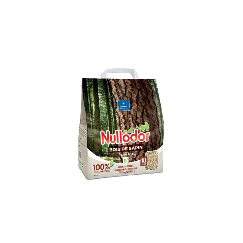 Litière en fibres de bois agglomérante Nullodor